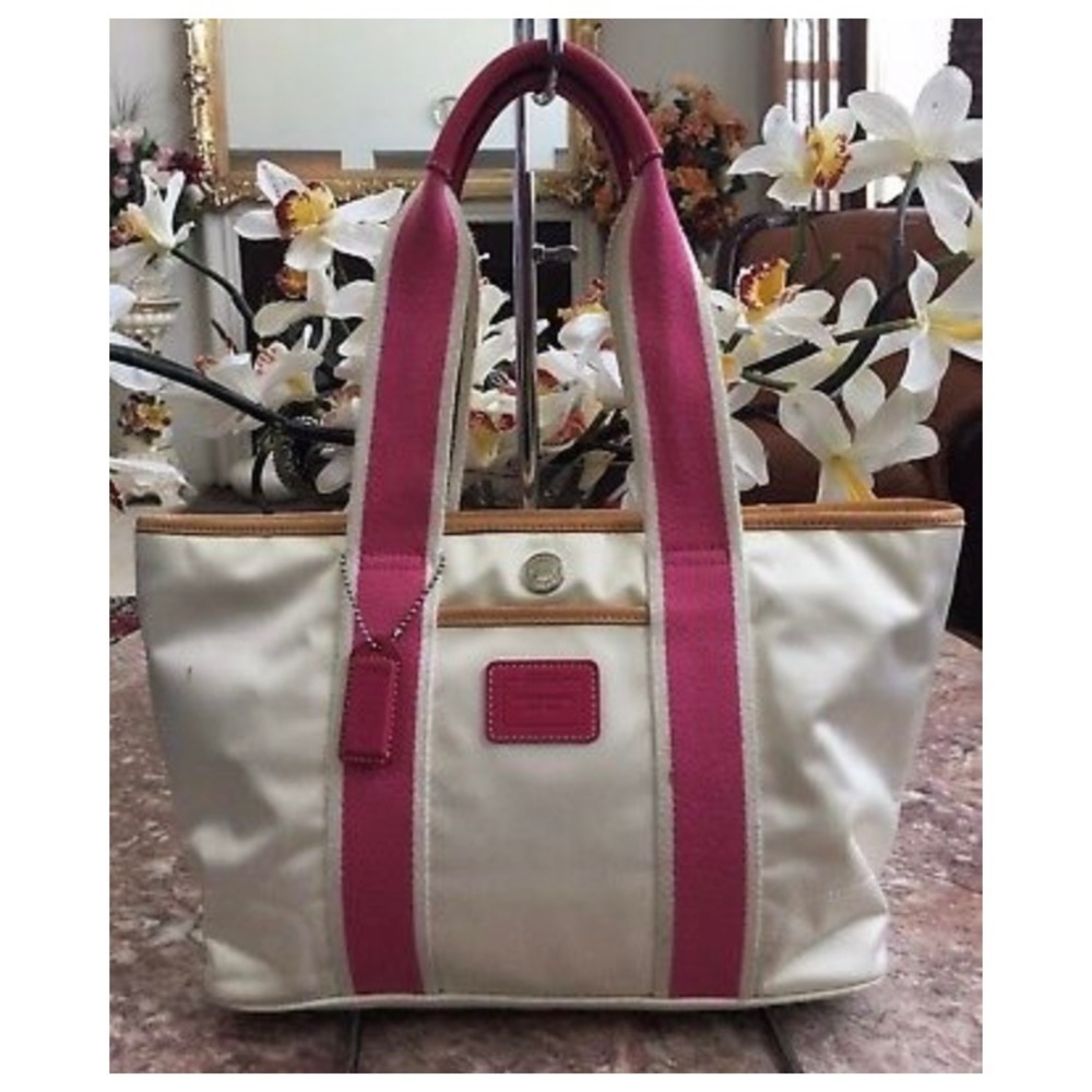 Vintage Coach Hampton Cream Weekend Tote